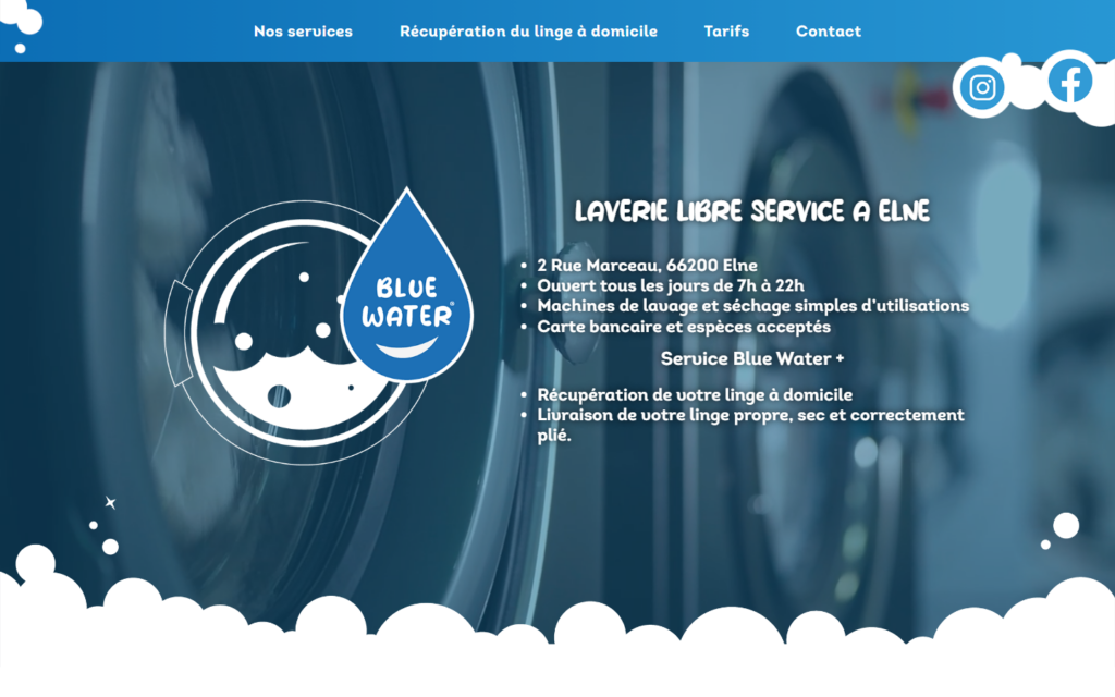 Site Blue Water, Commerce · Laverie automatique