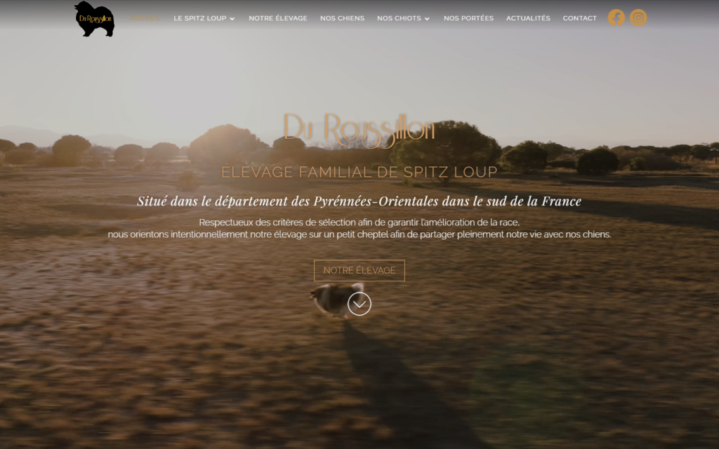 Site Élevage canin du Roussillon, Animalier · Élevage
