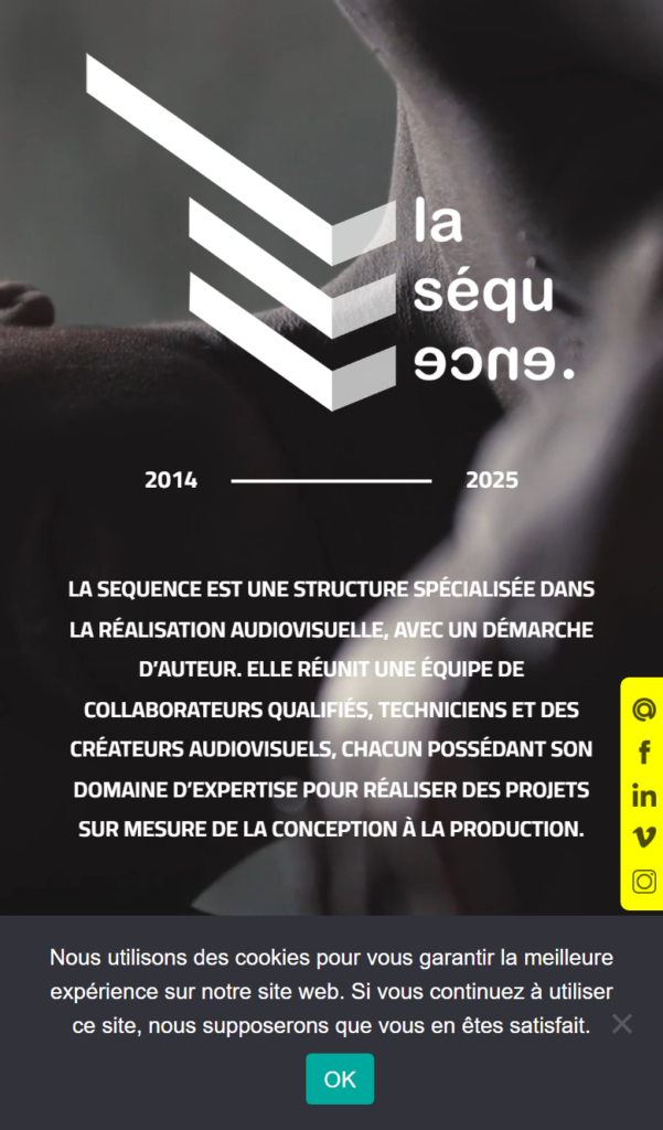 Version mobile du site La Séquence, Culture · Production audiovisuelle