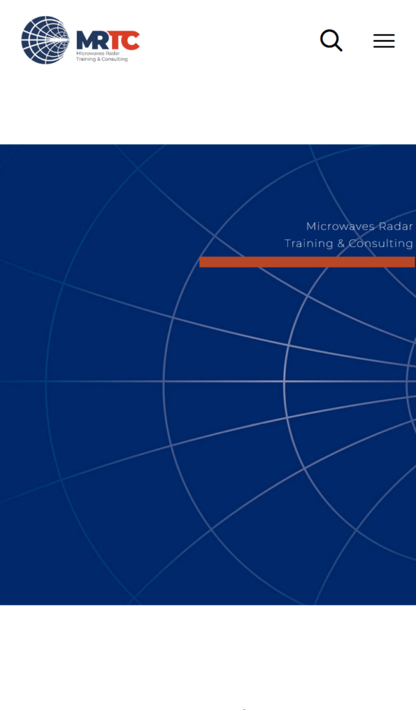 Version mobile du site MRTC, Industrie · Tech & radars