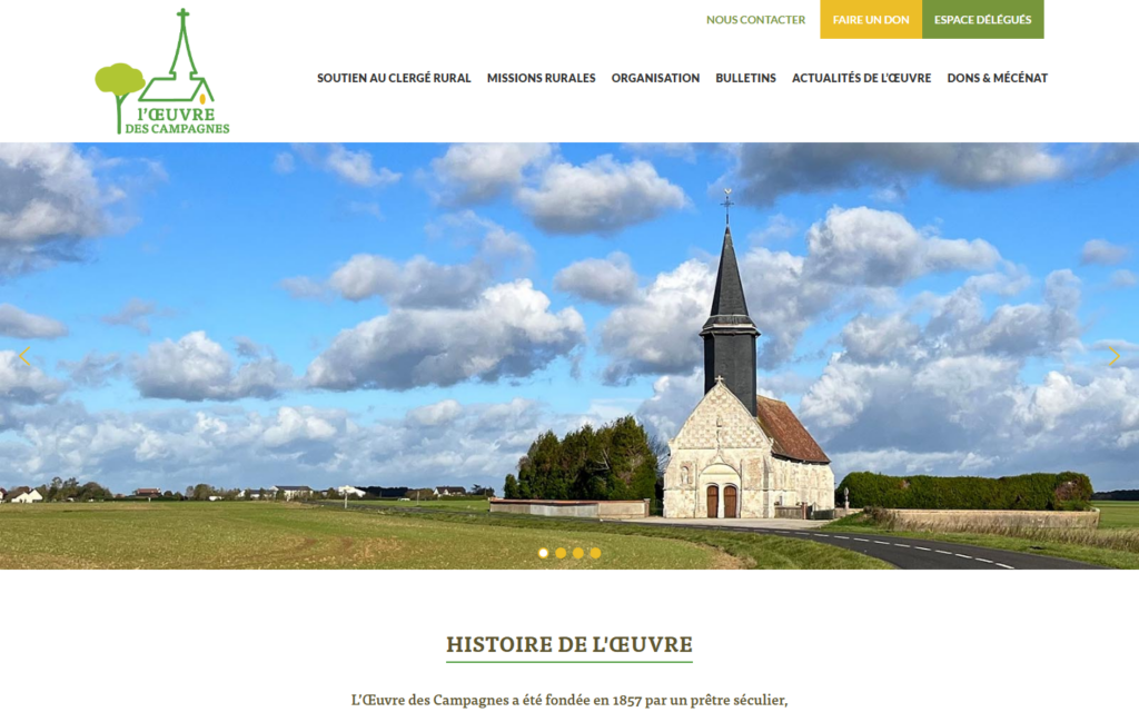Site Œuvre des campagnes, Association · Caritatif